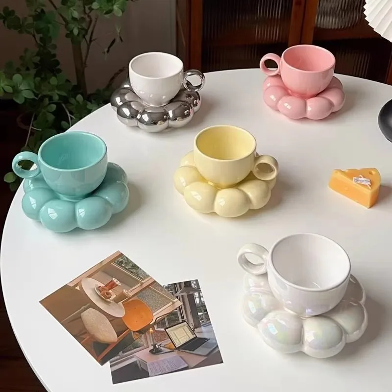 Korean Tea Set - Ceramic Cloud Coffee Mug Sets Creative
