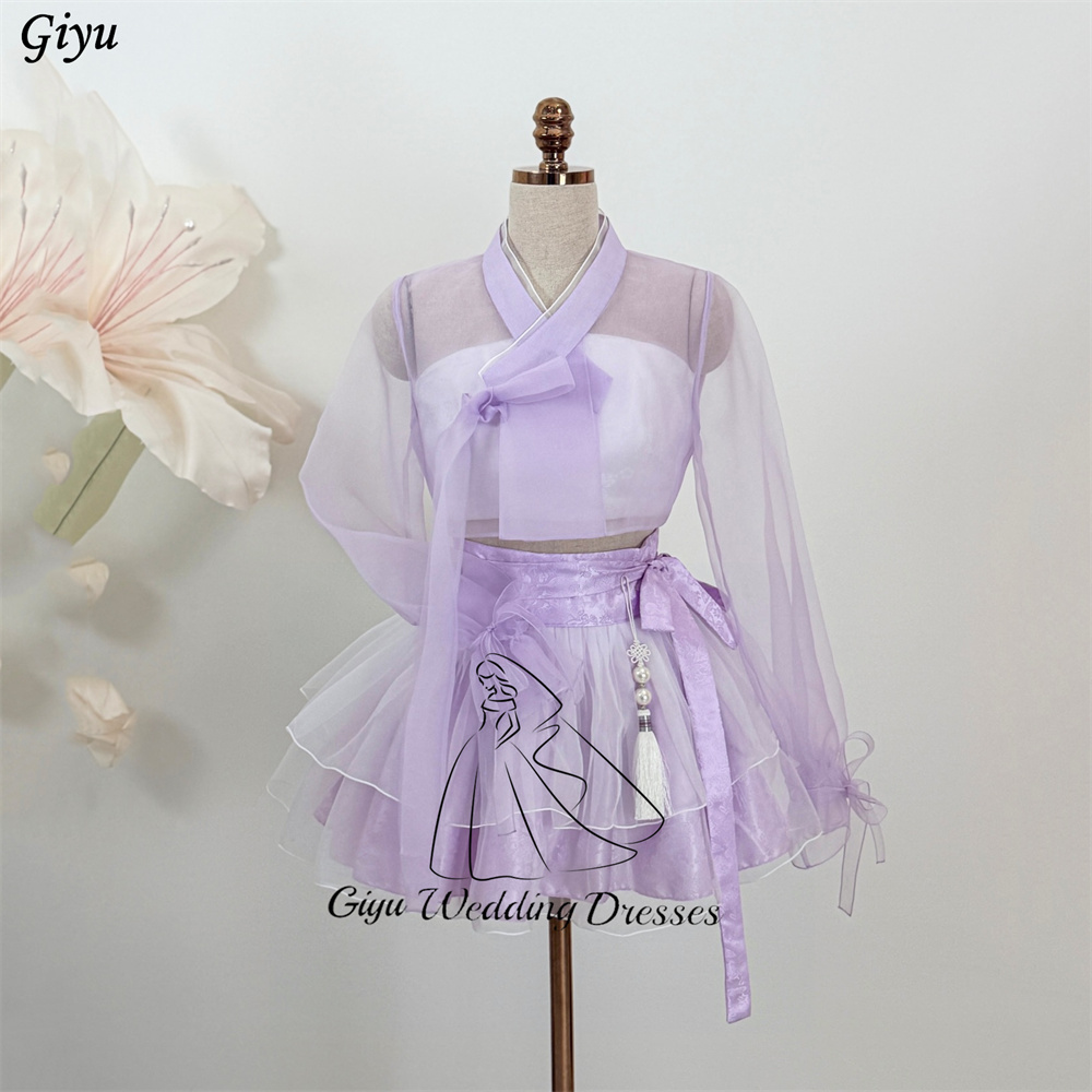 Giyu Purple Hanbok Mini Dress  - огляд і ціна Korean Tea Set