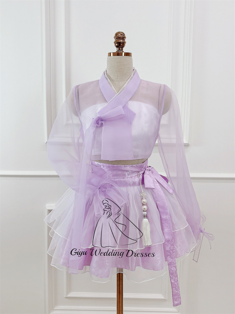 Giyu Purple Hanbok Mini Dress  - огляд і ціна Korean Tea Set