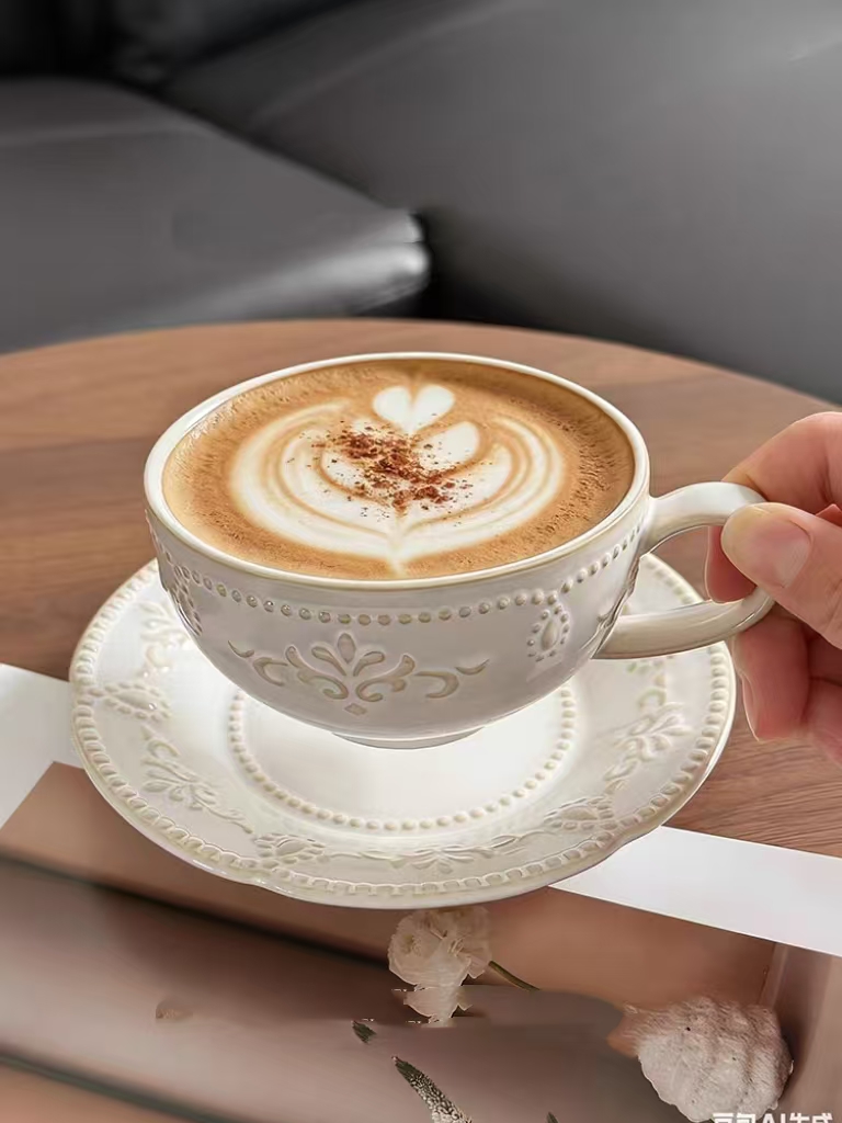 French Retro Relief Flower Cup - огляд і ціна Korean Tea Set